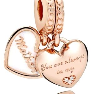 BRAND NEW Pandora "Heart dangle mother and daughter " rosegold #782072C01